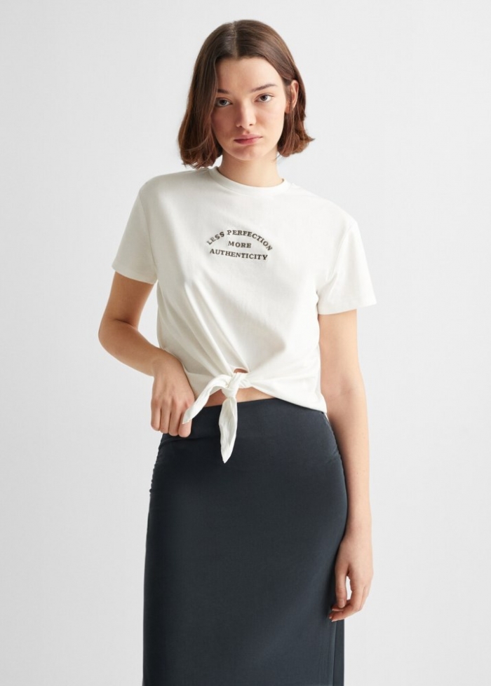 Mango Falda midi fluida - Gris antracita