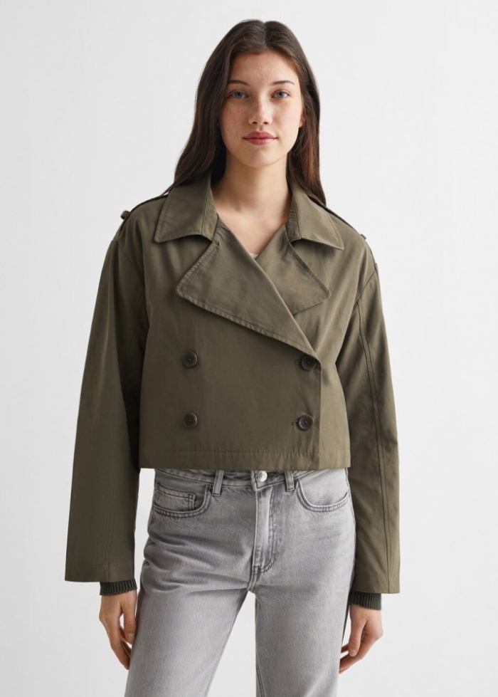 Mango Trench corto - Khaki