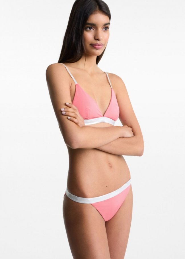 Mango Bikini detalle metalizado - Rojo coral