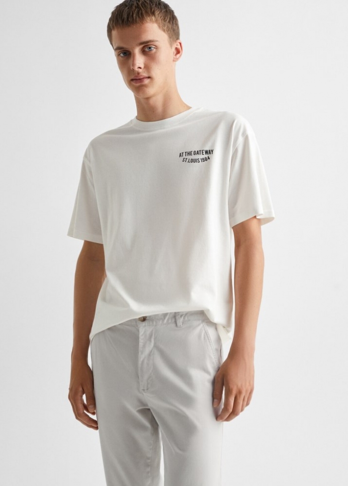 Mango Pantalón chino algodón - Gris hielo