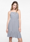 Mango Vestido estampado volantes - Blanco roto
