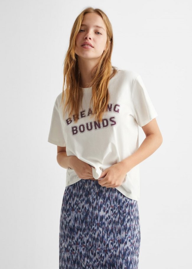Mango Falda larga estampada abertura - Gris