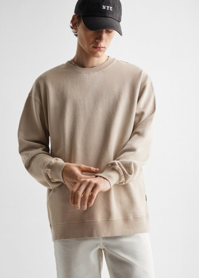 Mango Sudadera básica algodón - Arena