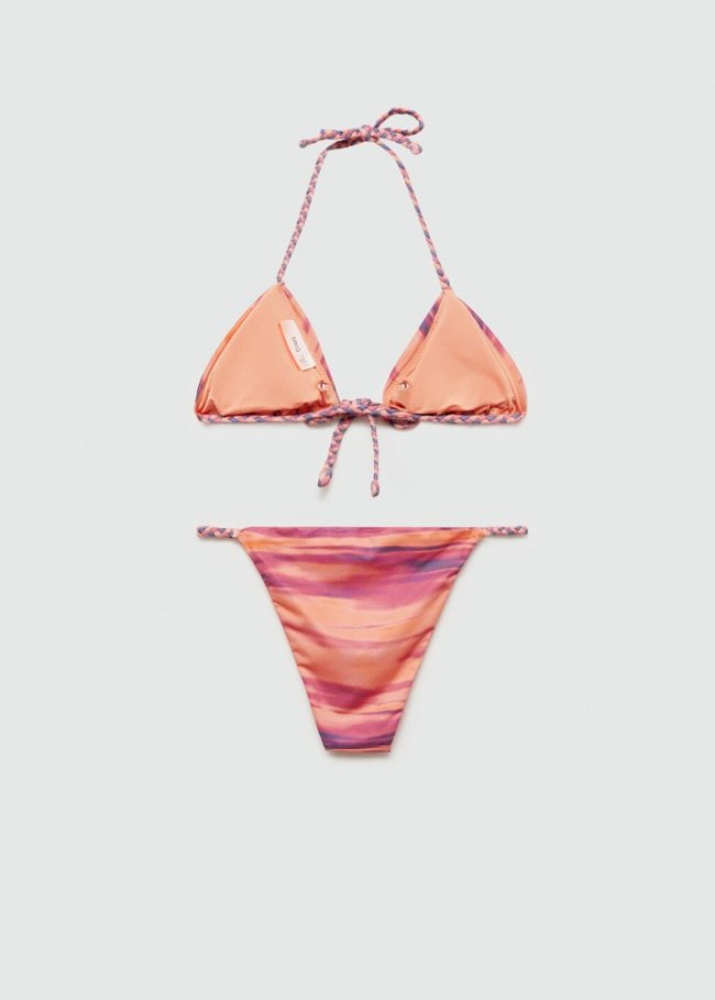 Mango Bikini degradado trenza - Naranja