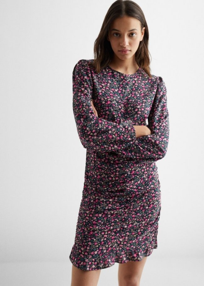 Mango Vestido estampado floral - Negro