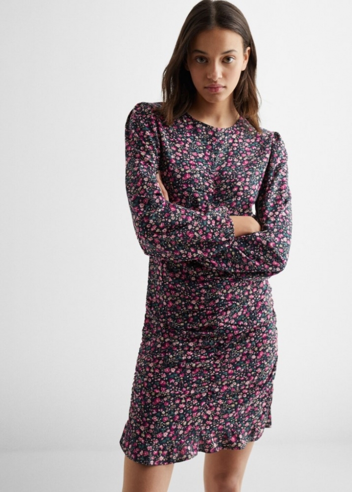 Mango Vestido estampado floral - Negro