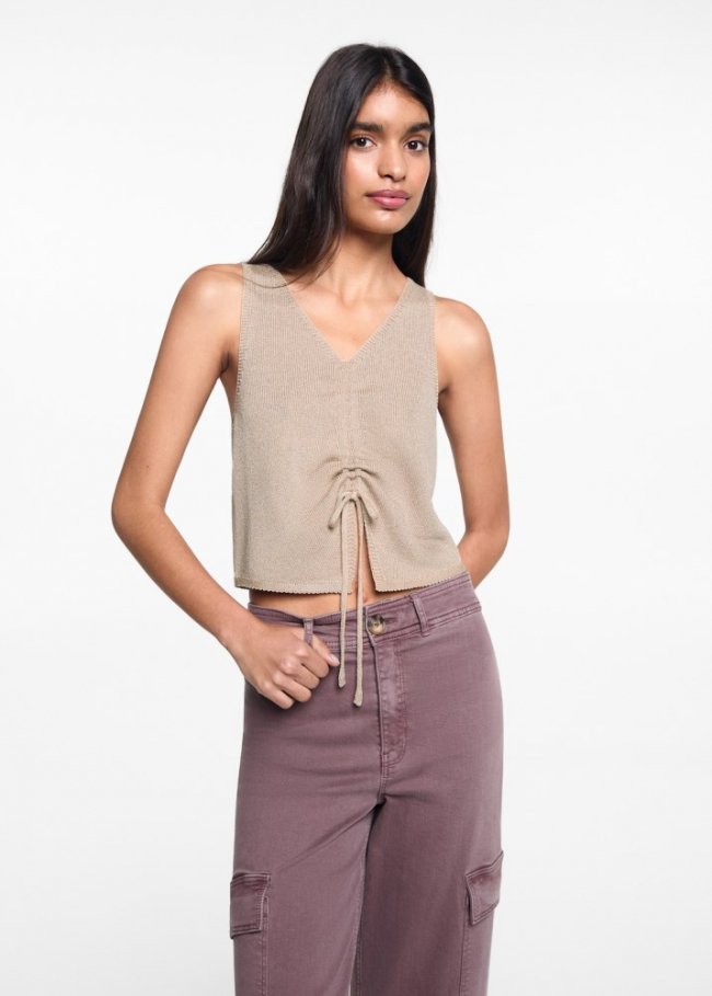 Mango Top acabado brillante - Beige