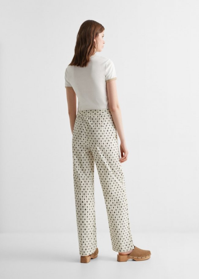 Mango Pantalón estampado geométrico - Blanco roto