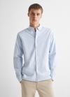 Mango Camisa regular fit Oxford algodón - Azul