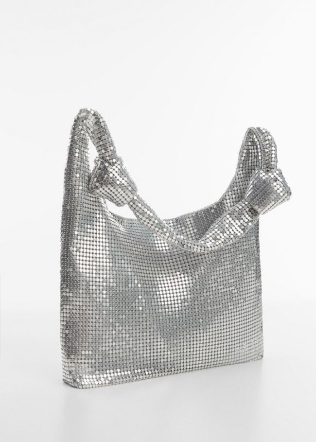 Mango Bolso hombro cristales - Plata