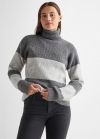 Mango Jersey rayas cuello alto - Gris oscuro vigoré