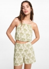 Mango Short estampado - Blanco roto