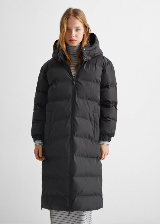 Mango Anorak largo acolchado - Negro
