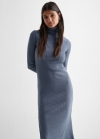 Mango Vestido punto canalé - Azul