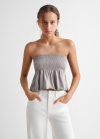 Mango Top bandeau fruncido - Gris