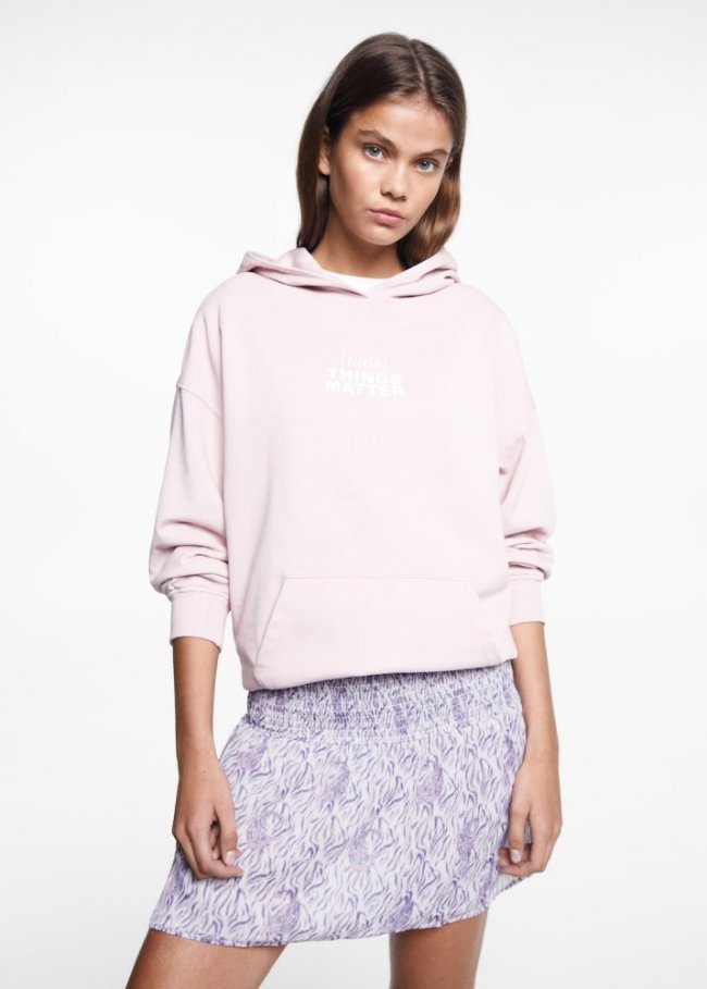 Mango Falda fluida estampada - Blanco roto
