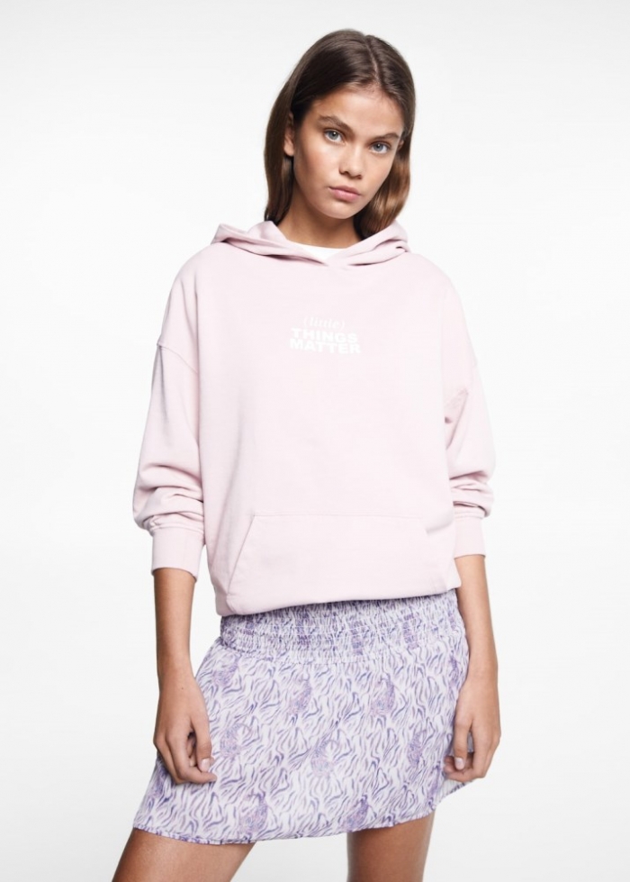 Mango Falda fluida estampada - Blanco roto