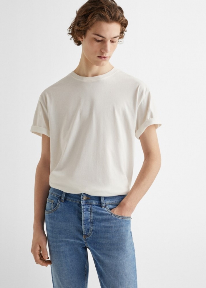 Mango Jeans slim fit botones - Azul medio