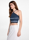 Mango Top rayas tie-dye - Azul marino oscuro