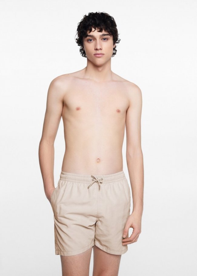 Mango Bañador básico cordón - Beige