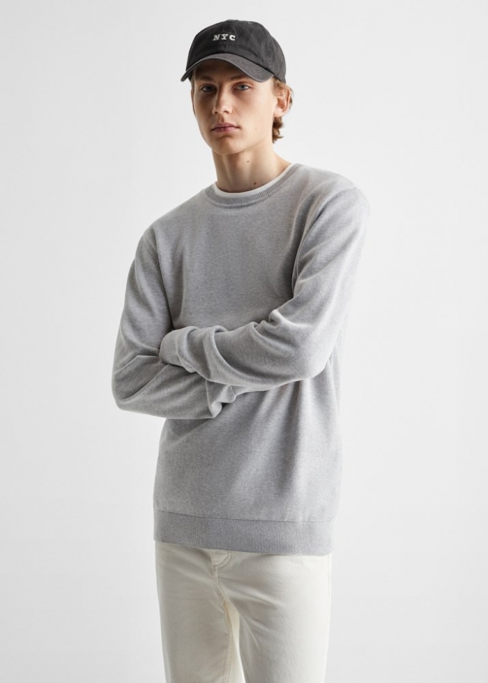 Mango Jersey punto fino - Gris claro vigoré