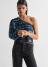 Mango Blusa asimétrica estampada - Azul