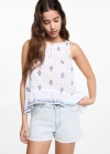 Mango Short vaquero desflecado - Azul bleach
