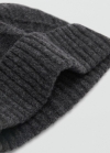 Mango Gorro punto - Gris antracita