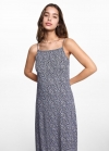 Mango Vestido estampado floral - Azul marino oscuro