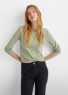 Mango Camiseta manga larga rayas - Verde