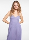 Mango Maxi vestido textura - Lila