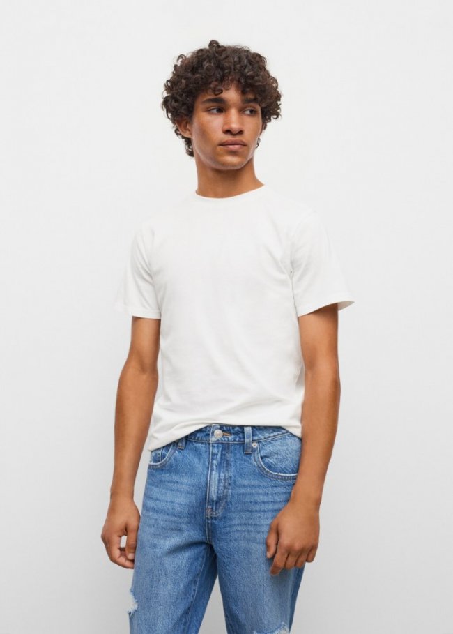Mango Jeans regular rotos decorativos - Azul medio