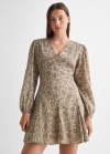 Mango Vestido algodón estampado - Beige