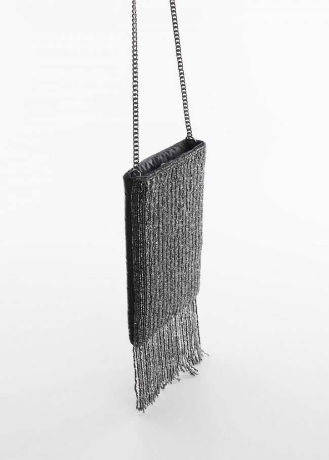 Mango Bolso cruzado lentejuelas - Negro