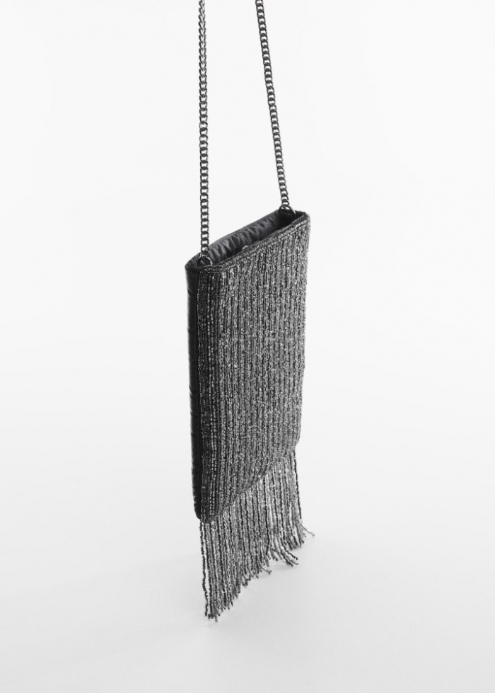 Mango Bolso cruzado lentejuelas - Negro