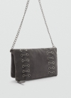 Mango Bolso sobre piel - Gris antracita