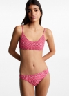 Mango Bikini estampado fruncido - Naranja pastel