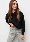 Mango Sudadera capucha crop - Negro