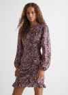 Mango Vestido estampado volantes - Rosa