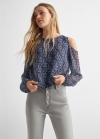 Mango Blusa estampada - Azul marino