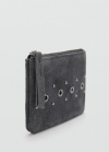 Mango Monedero piel - Gris antracita