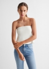 Mango Top bandeau punto - Blanco roto