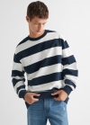 Mango Sudadera algodón rayas - Azul marino
