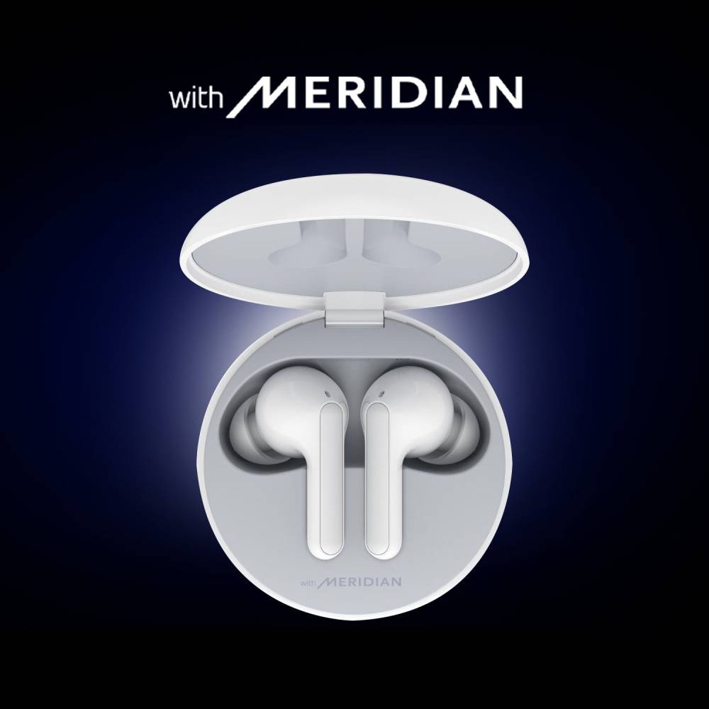 LG TONE Free HBS-FN4 with British Meridian Sound & Noise Isolation Bluetooth Headset (White, True Wireless)