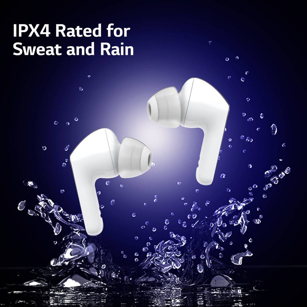 LG TONE Free HBS-FN4 with British Meridian Sound & Noise Isolation Bluetooth Headset (White, True Wireless)