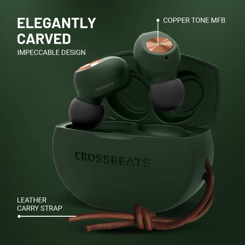 CrossBeats PEBBLE Bluetooth Headset (Green, True Wireless)