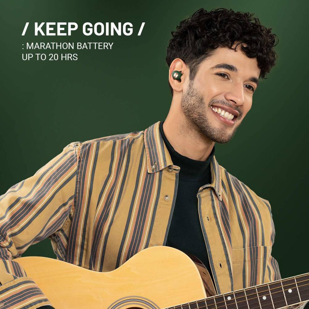 CrossBeats PEBBLE Bluetooth Headset (Green, True Wireless)