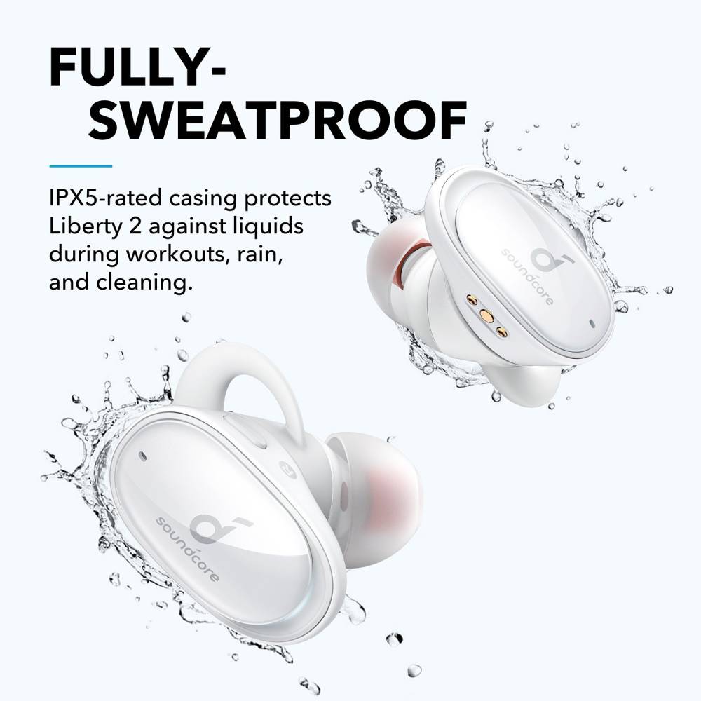 Soundcore by Anker Liberty 2 True Wireless Bluetooth Headset (White, True Wireless)