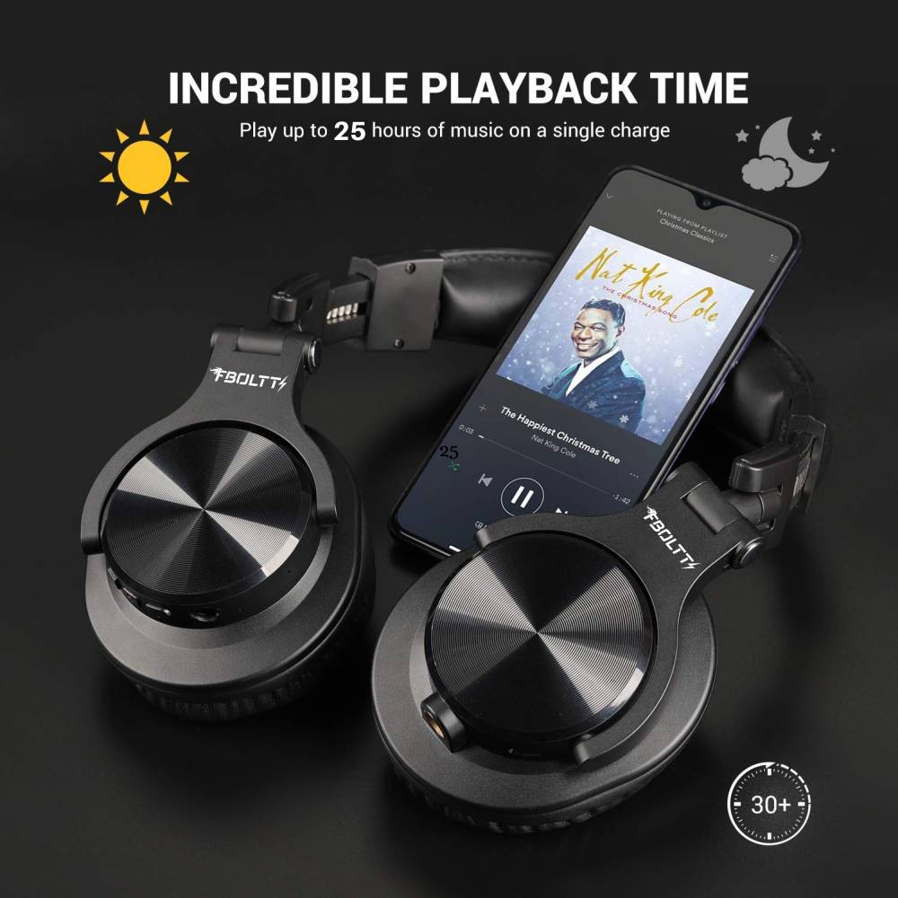 Fire-Boltt BH1400 Bluetooth Headset (Black, On the Ear)