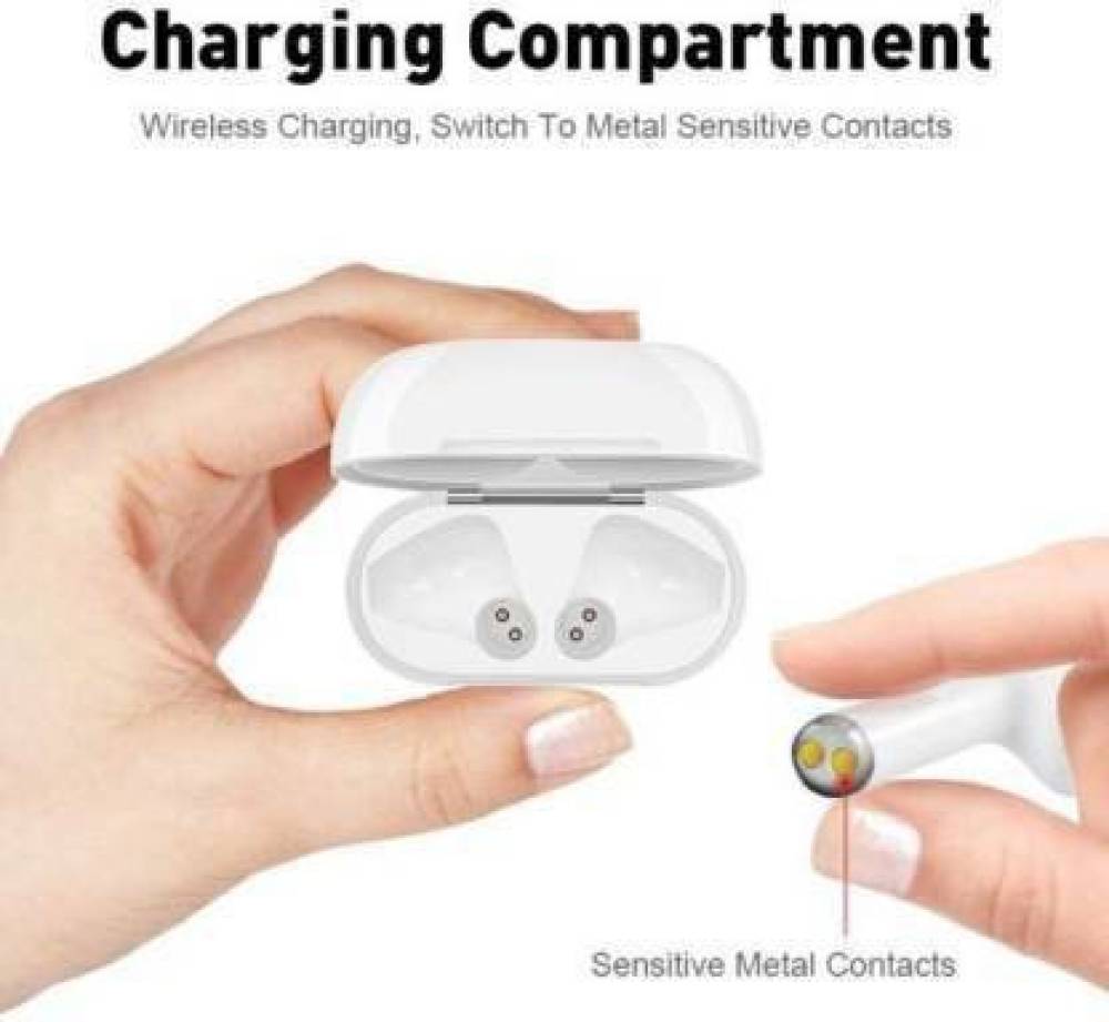 INDIRULERS Best Deep Bass air.pods Bluetooth Headset (White, True Wireless)